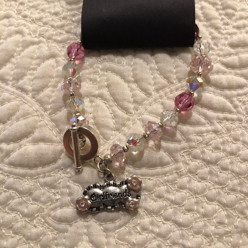 Pink crystal Girlfriends bracelet